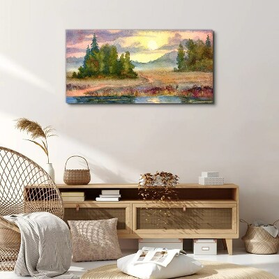 A quiet morning by the lake Canvas print