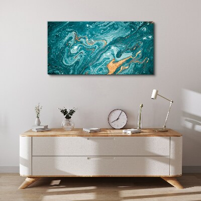 Ocean waves with copper accents Canvas Wall art
