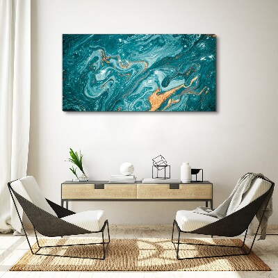 Ocean waves with copper accents Canvas Wall art