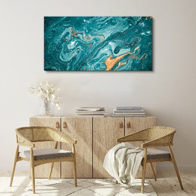 Ocean waves with copper accents Canvas Wall art