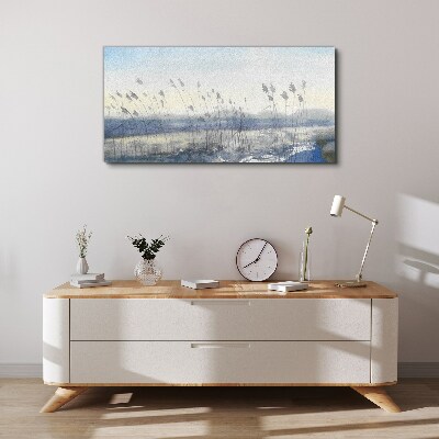 A peaceful landscape with grasses Canvas Wall art