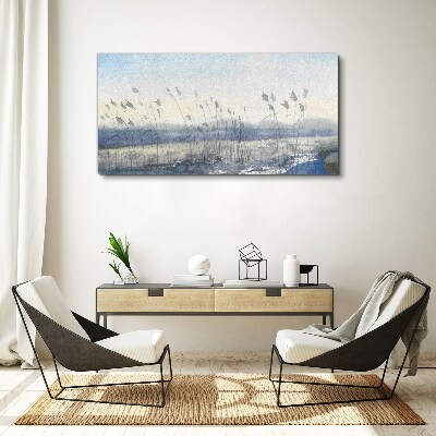 A peaceful landscape with grasses Canvas Wall art