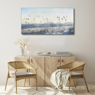 A peaceful landscape with grasses Canvas Wall art