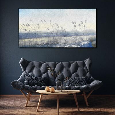 A peaceful landscape with grasses Canvas Wall art