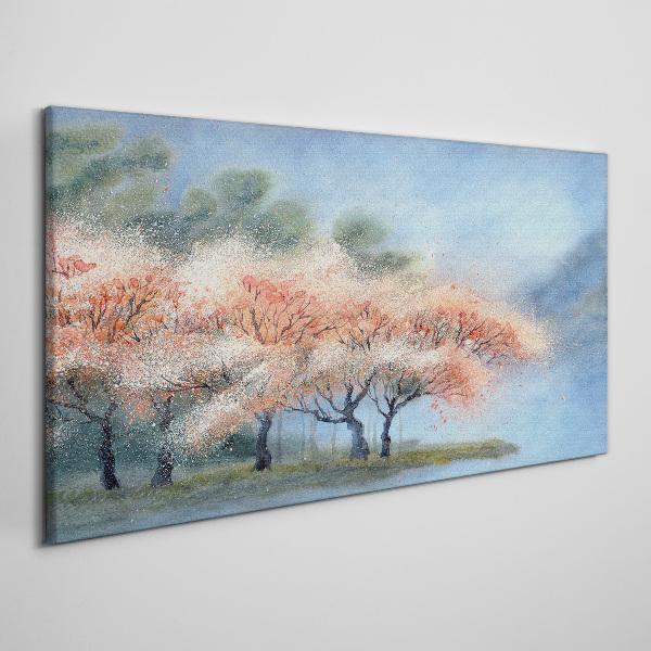 Spring trees in pastel colors Canvas print