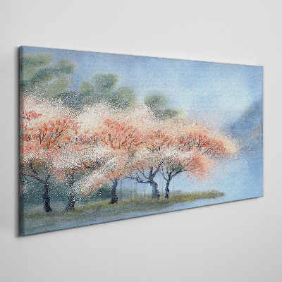 Spring trees in pastel colors Canvas print