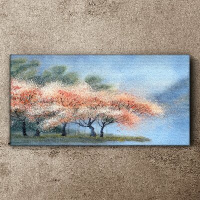Spring trees in pastel colors Canvas print