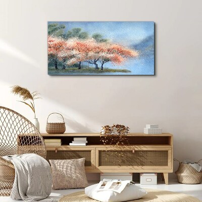 Spring trees in pastel colors Canvas print