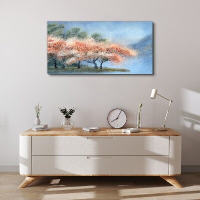 Spring trees in pastel colors Canvas print