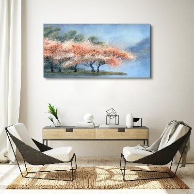 Spring trees in pastel colors Canvas print