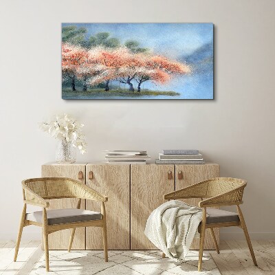 Spring trees in pastel colors Canvas print