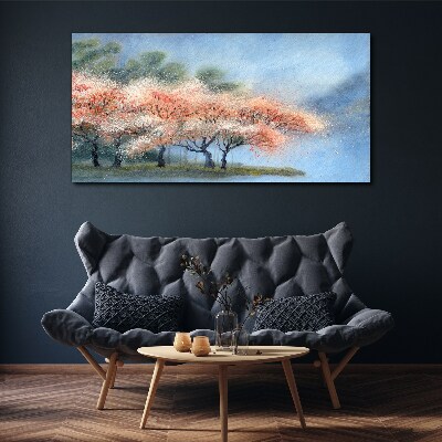 Spring trees in pastel colors Canvas print