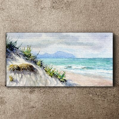 Beach landscape with dunes Canvas print