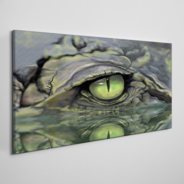 Frog's eye in water reflection Canvas Wall art