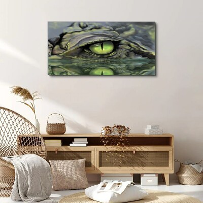 Frog's eye in water reflection Canvas Wall art