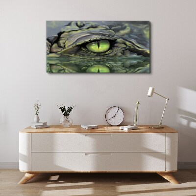 Frog's eye in water reflection Canvas Wall art