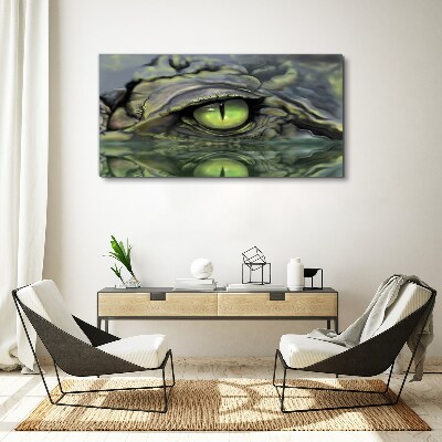 Frog's eye in water reflection Canvas Wall art