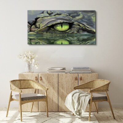 Frog's eye in water reflection Canvas Wall art