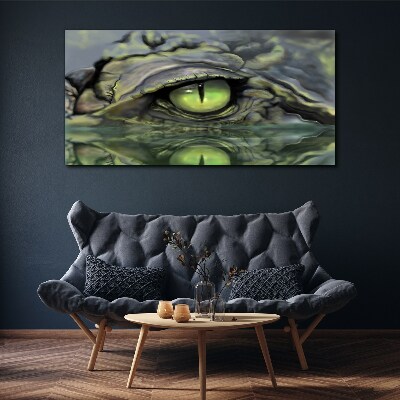 Frog's eye in water reflection Canvas Wall art