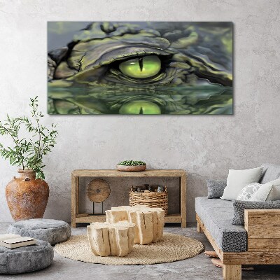 Frog's eye in water reflection Canvas Wall art