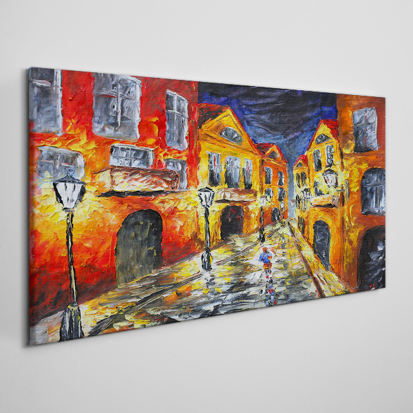 Night street in colors Canvas print