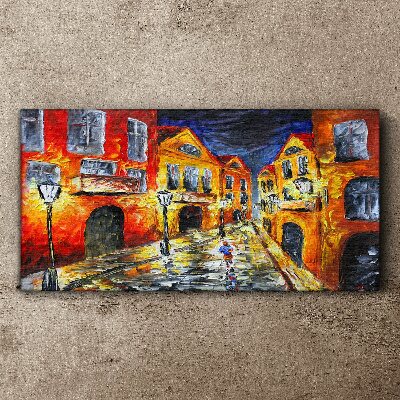 Night street in colors Canvas print