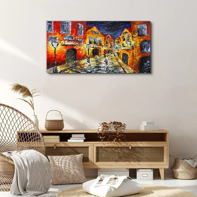 Night street in colors Canvas print