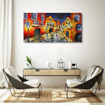 Night street in colors Canvas print