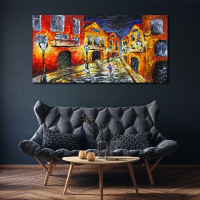 Night street in colors Canvas print