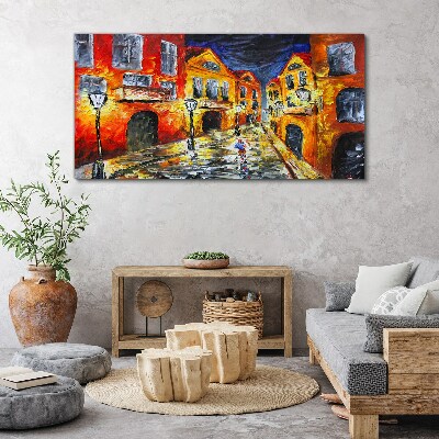 Night street in colors Canvas print