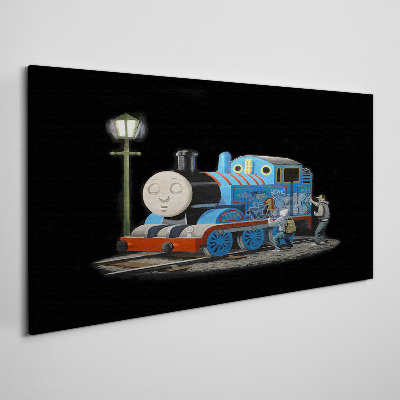 Banksy black locomotive Canvas print