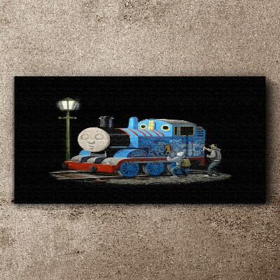 Banksy black locomotive Canvas print