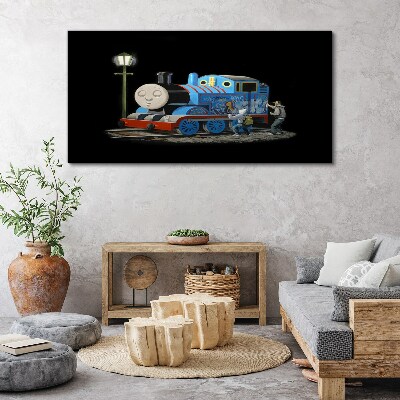 Thomas and friends at night Canvas print