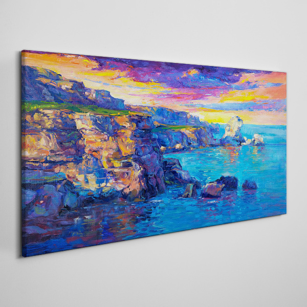 Picturesque sunset over the coast Canvas print