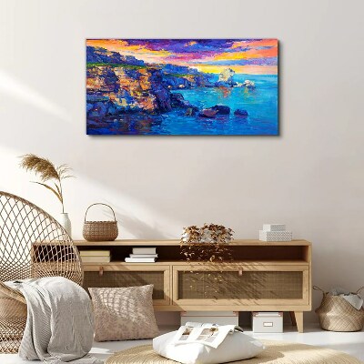 Picturesque sunset over the coast Canvas print