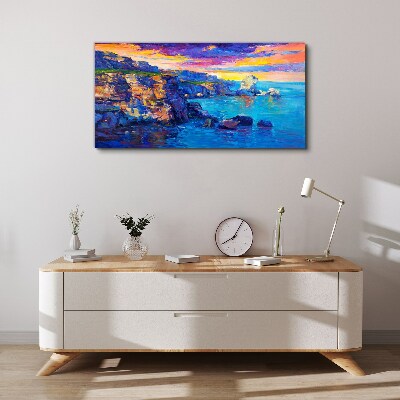 Picturesque sunset over the coast Canvas print