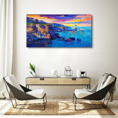 Picturesque sunset over the coast Canvas print