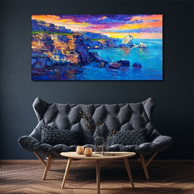 Picturesque sunset over the coast Canvas print