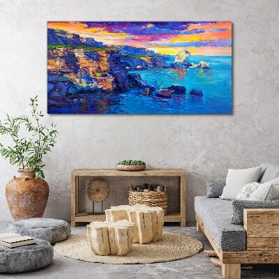 Picturesque sunset over the coast Canvas print