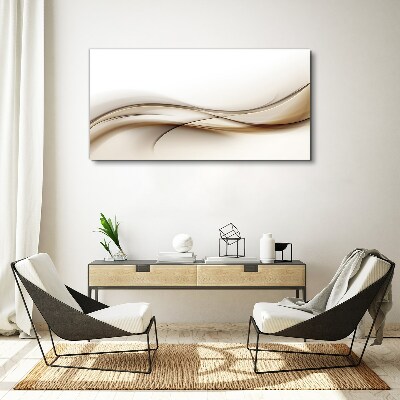 Delicate waves in shades of beige Canvas print
