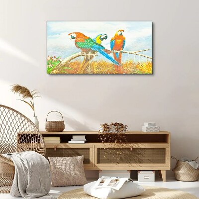 Animal bird parrot clouds Canvas Wall art