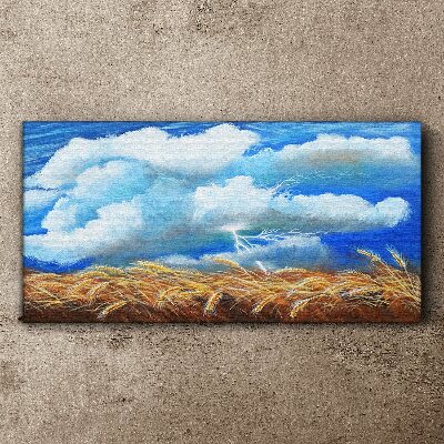 Summer sky over a golden field Canvas print