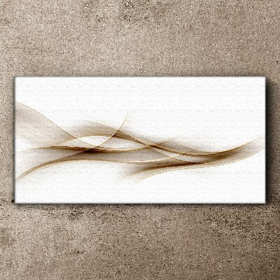 Golden waves on white background Canvas print