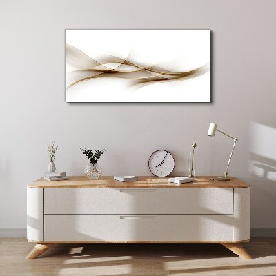 Golden waves on white background Canvas print