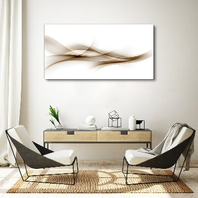 Golden waves on white background Canvas print