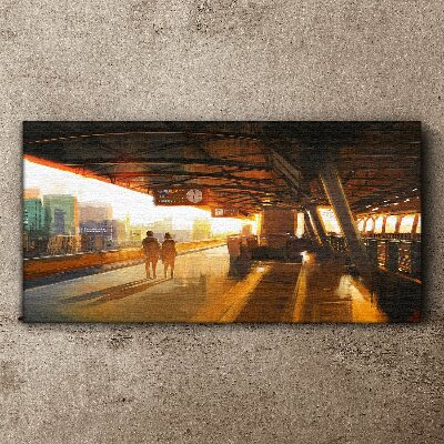 Golden hours at the station Canvas print