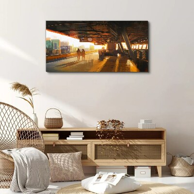 Golden hours at the station Canvas print
