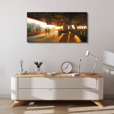 Golden hours at the station Canvas print