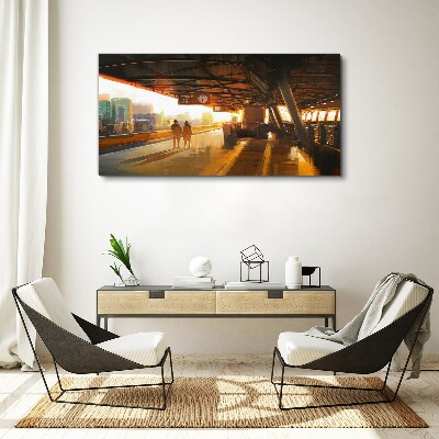 Golden hours at the station Canvas print