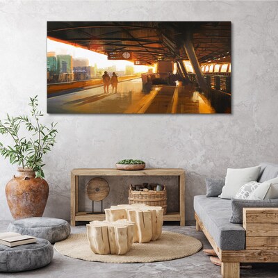 Golden hours at the station Canvas print